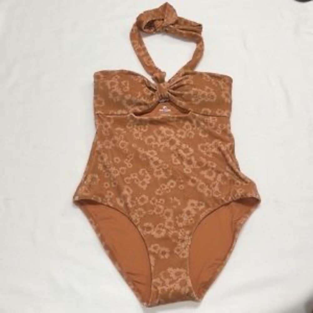 Rip Curl Floral Tan One Piece Swimsuit